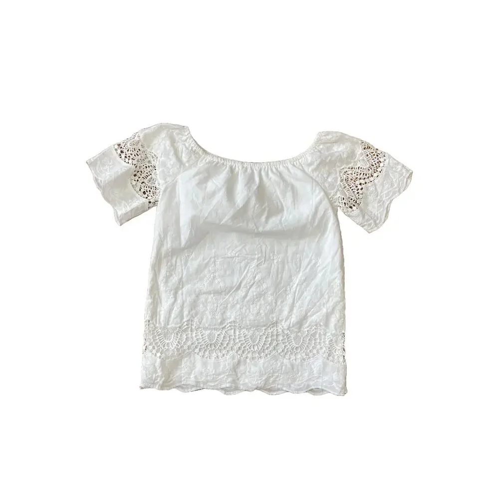 Flying Tomato‎ White Lace Dress Girls Size 7/8 Med Cottagecore Boho